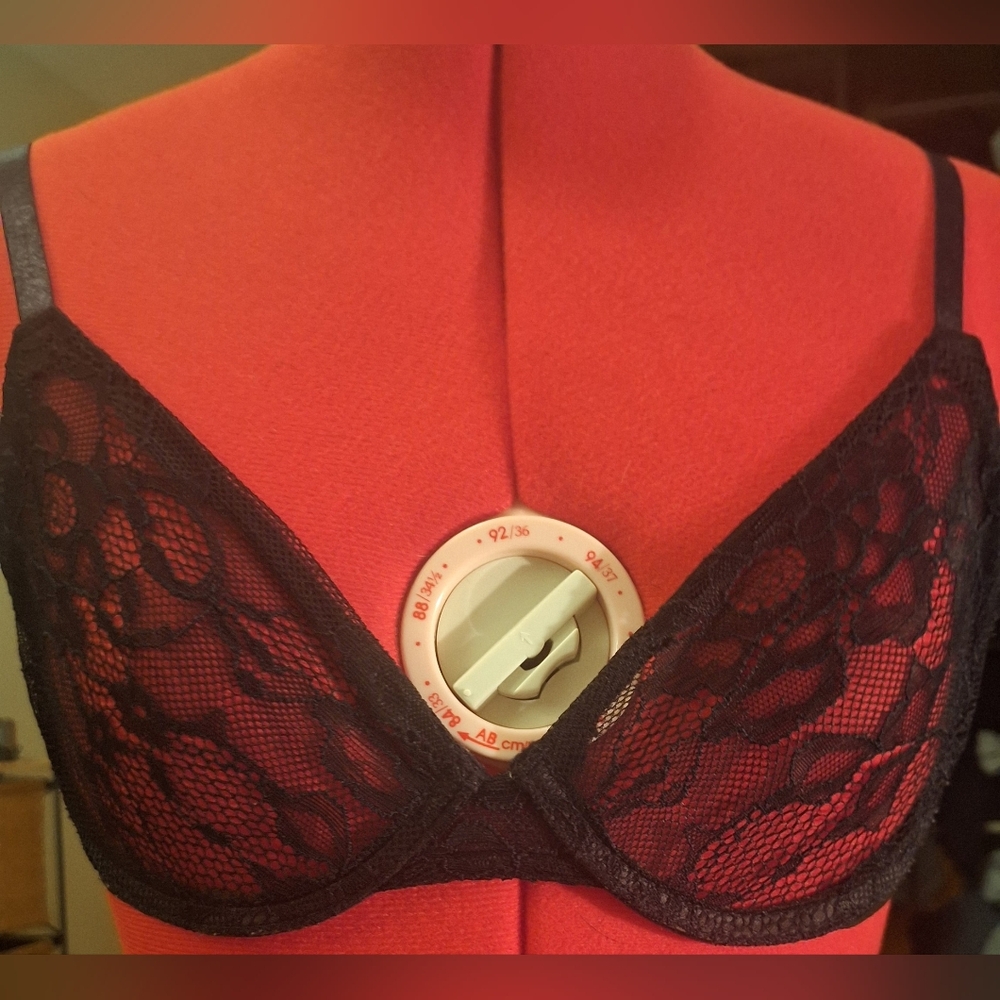 Juicy Couture gently used black lace bra 34B
